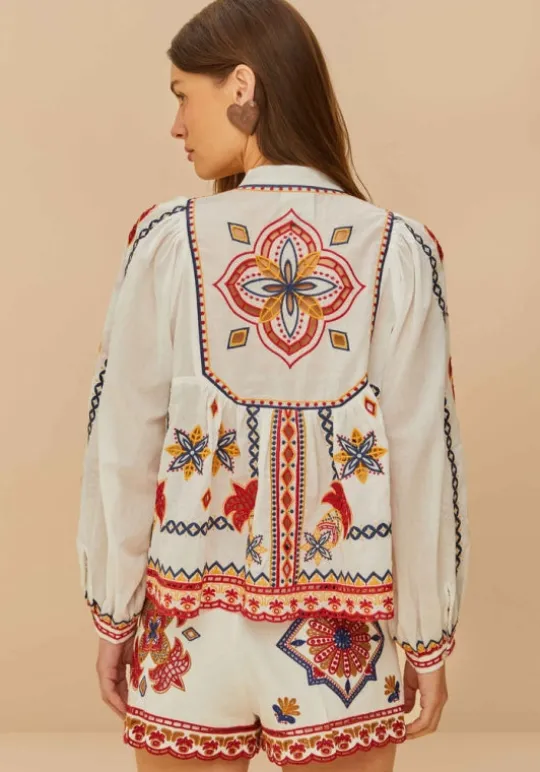 Marys Tiles Embroidered Blouse