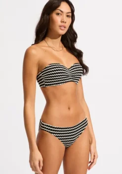 Mesh Effect Bandeau Bikini Black