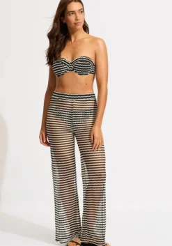 Mesh Effect Beach Pant Black