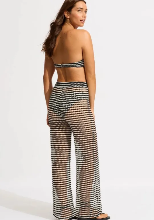 Mesh Effect Beach Pant Black
