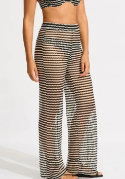 Mesh Effect Beach Pant Black