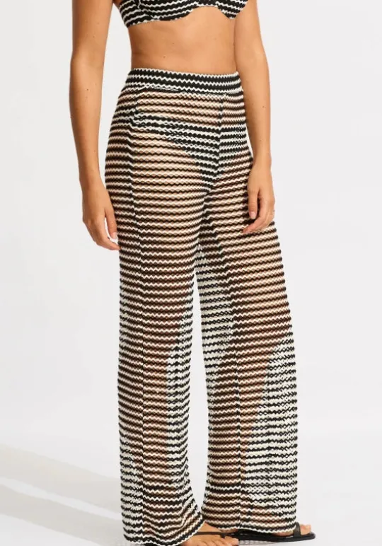 Mesh Effect Beach Pant Black
