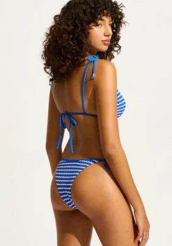 Mesh Effect Triangle Bikini Azure