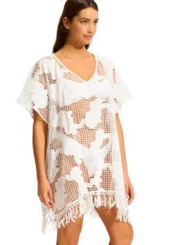 Mesh Kaftan White