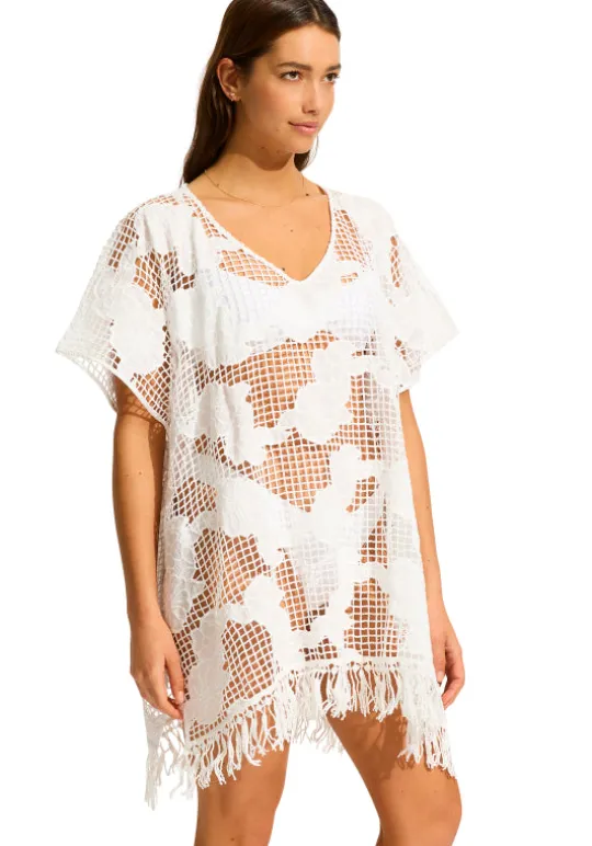 Mesh Kaftan White