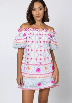 Mexican Embroidered Off Shoulder Dress