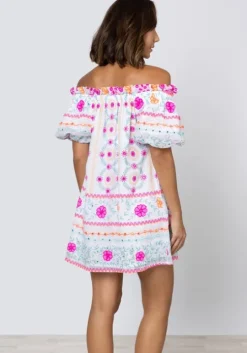Mexican Embroidered Off Shoulder Dress
