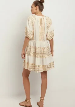 Mini Dress with Triangle Embroidery