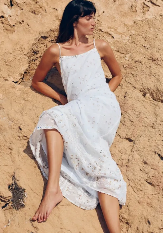 Mosaic Maxi Dress White