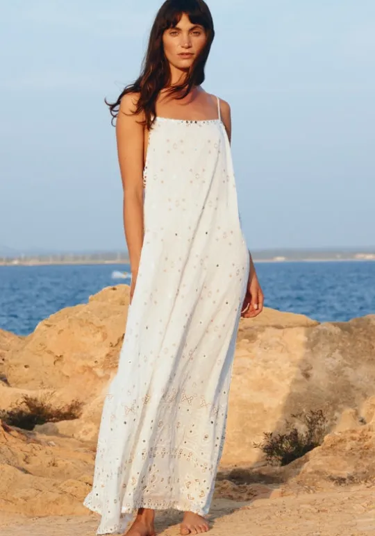 Mosaic Maxi Dress White