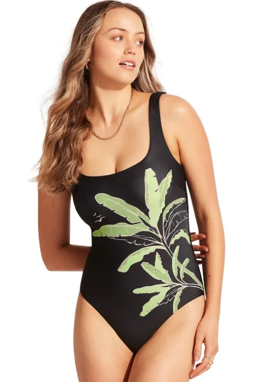 Palm Paradise DD Swimsuit Black