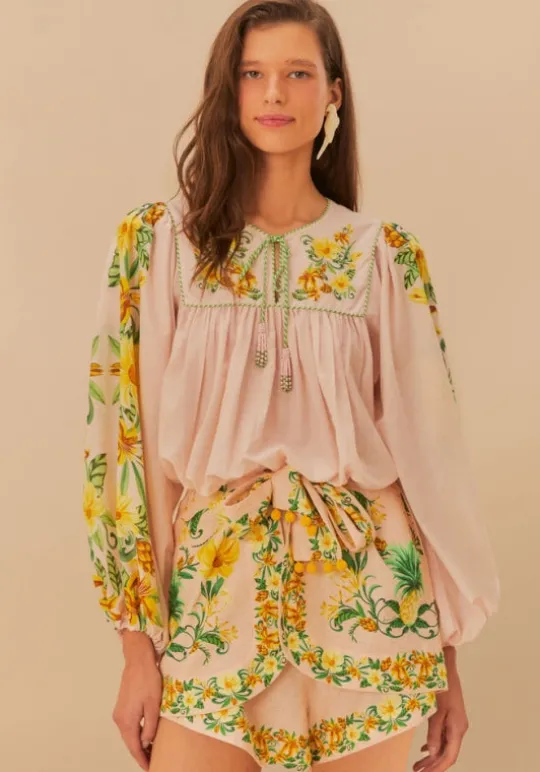 Pink Botanical Beauty Shorts