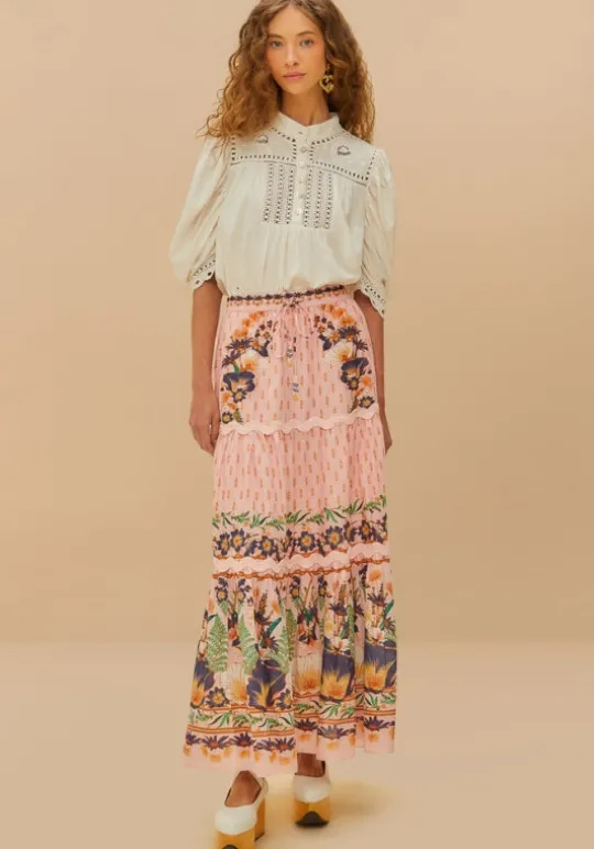 Pink Dream Garden Maxi Skirt