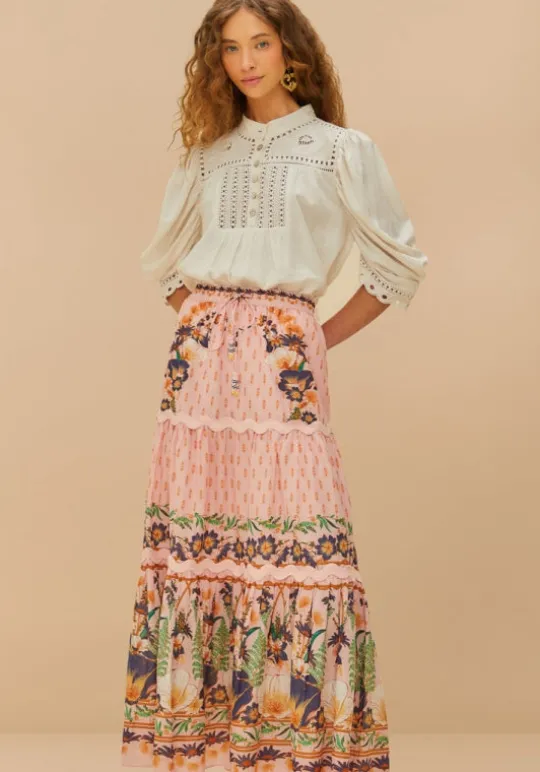 Pink Dream Garden Maxi Skirt
