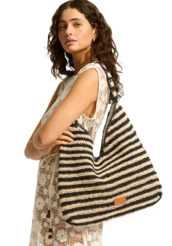 Raffia Stripe Tote