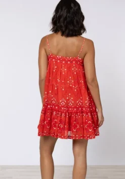 Red Mosaic Mini Dress