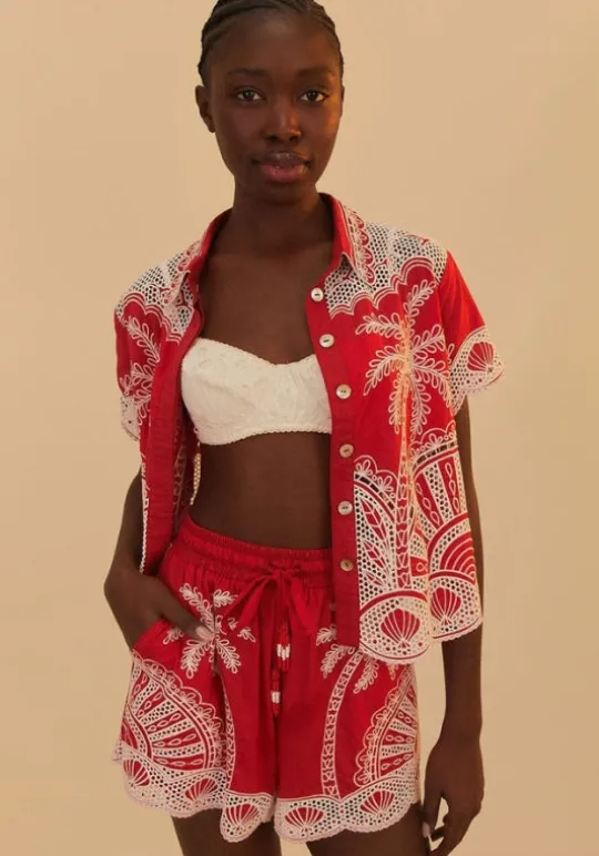 Red Palm Tree Shorts