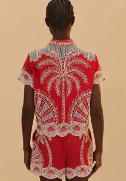 Red Palm Tree Shorts