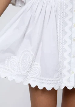 Ric Rac Blouson Dress White