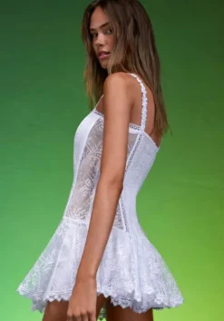 Satien Dress White