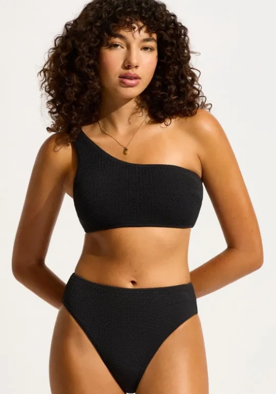 Seadive One Shoulder Bikini Black