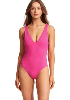 Seadive V Neck Swimsuit pink