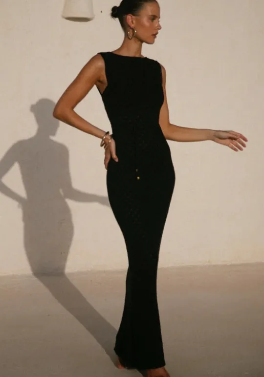 Seychelles Crochet Dress Black