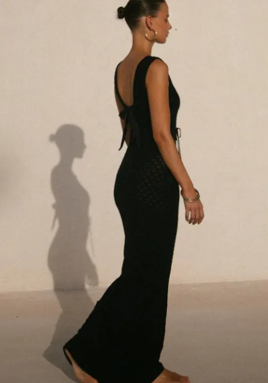 Seychelles Crochet Dress Black