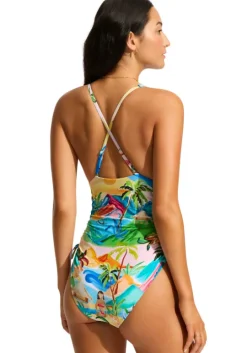 South Pacific Drawstring Swimsuit