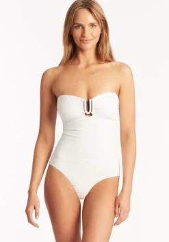 Spinnaker Bandeau Swimsuit White