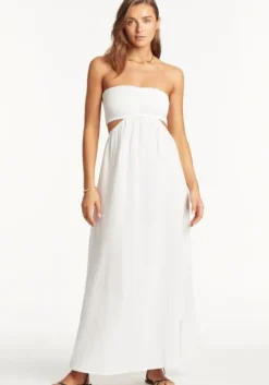 Sunset Bandeau Dress White