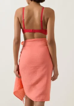 Sunset Frayed Sarong Coral
