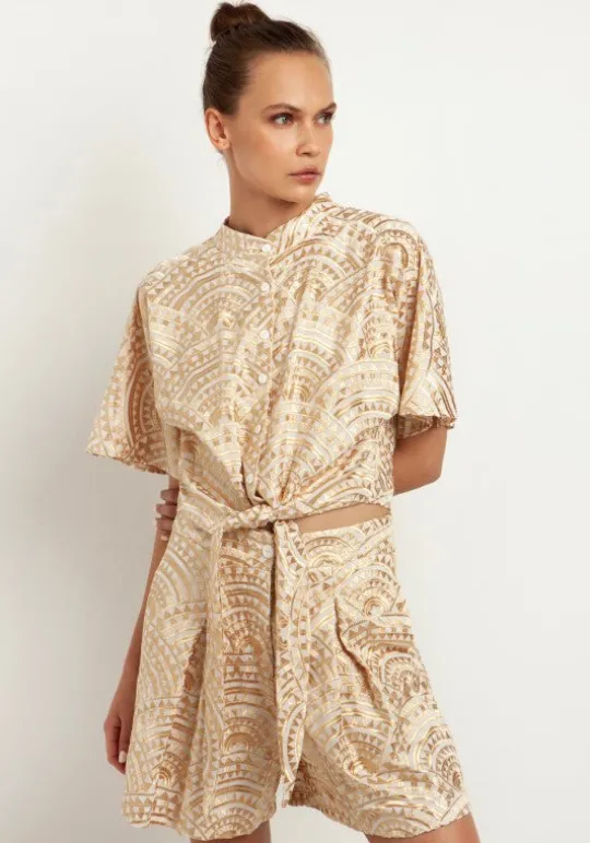 Triangle Embroidered Blouse