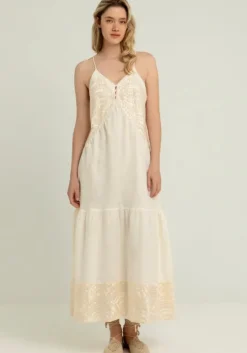 Triangle Strappy Maxi Dress Natural