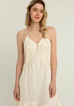 Triangle Strappy Maxi Dress Natural
