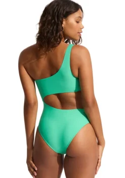 Tropica One Shoulder Cut Out Swimsuit