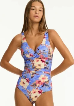Twist Front Swimsuit Blue Hawaii