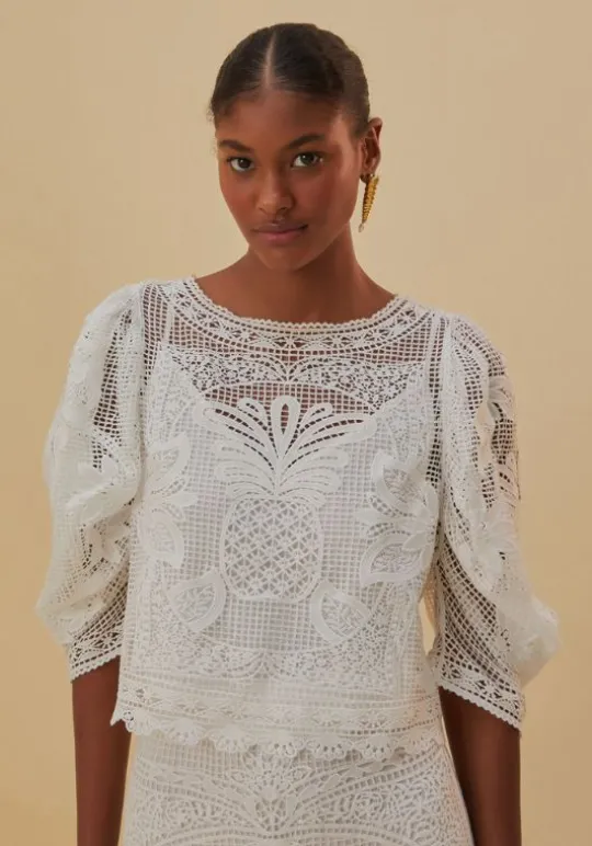 White Guipire Blouse